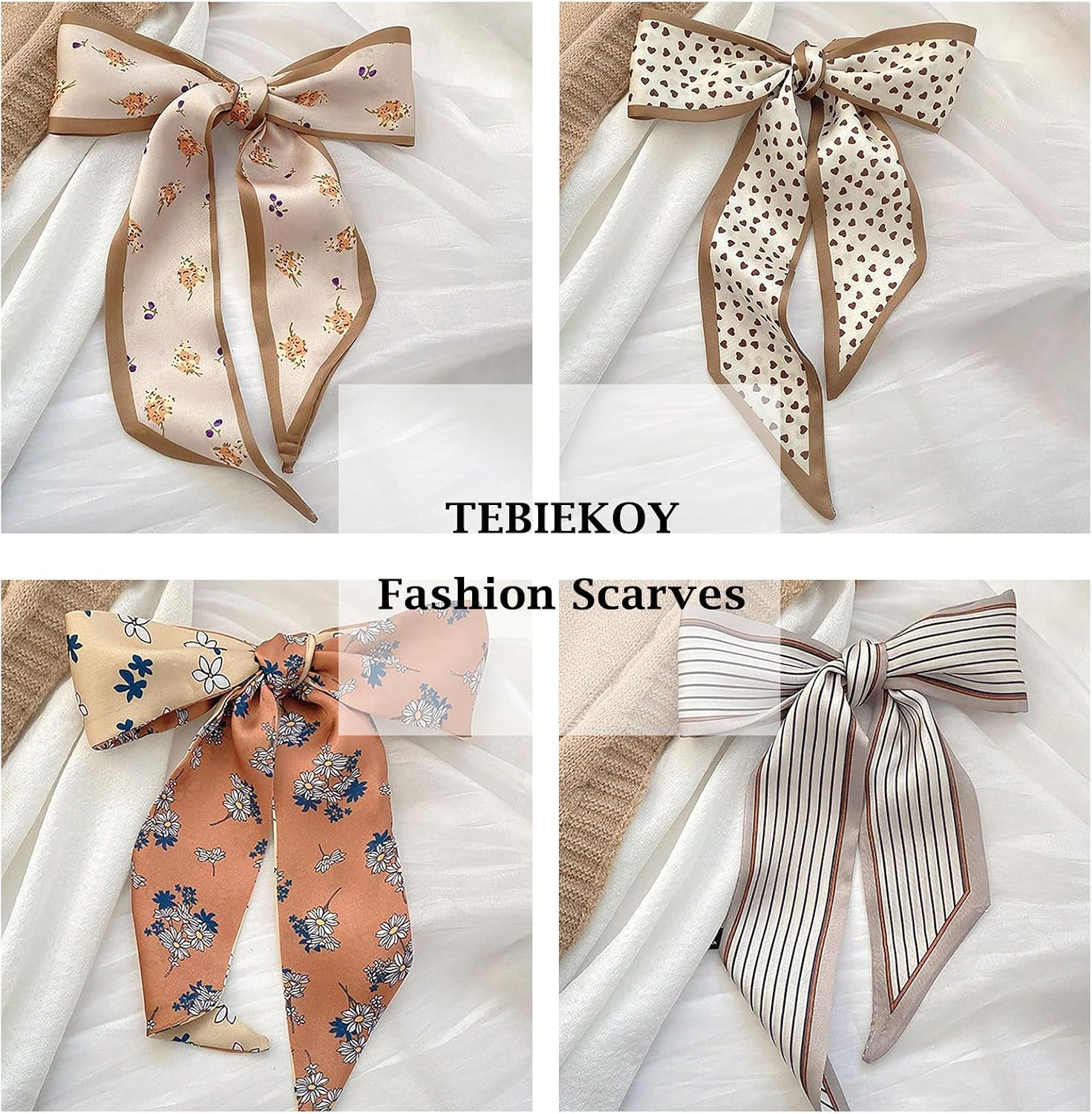 TEBIEKOY 4Pcs Fashion Scarves for Women, Multifunctional Boho Scarves — view 2
