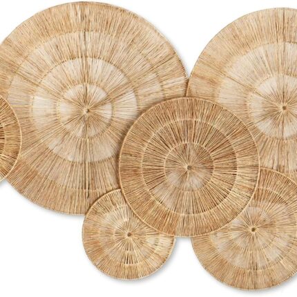 CHI AN HOME Wicker 23 Inch Jute Wall Decor Baskets, Set of 6 Extra