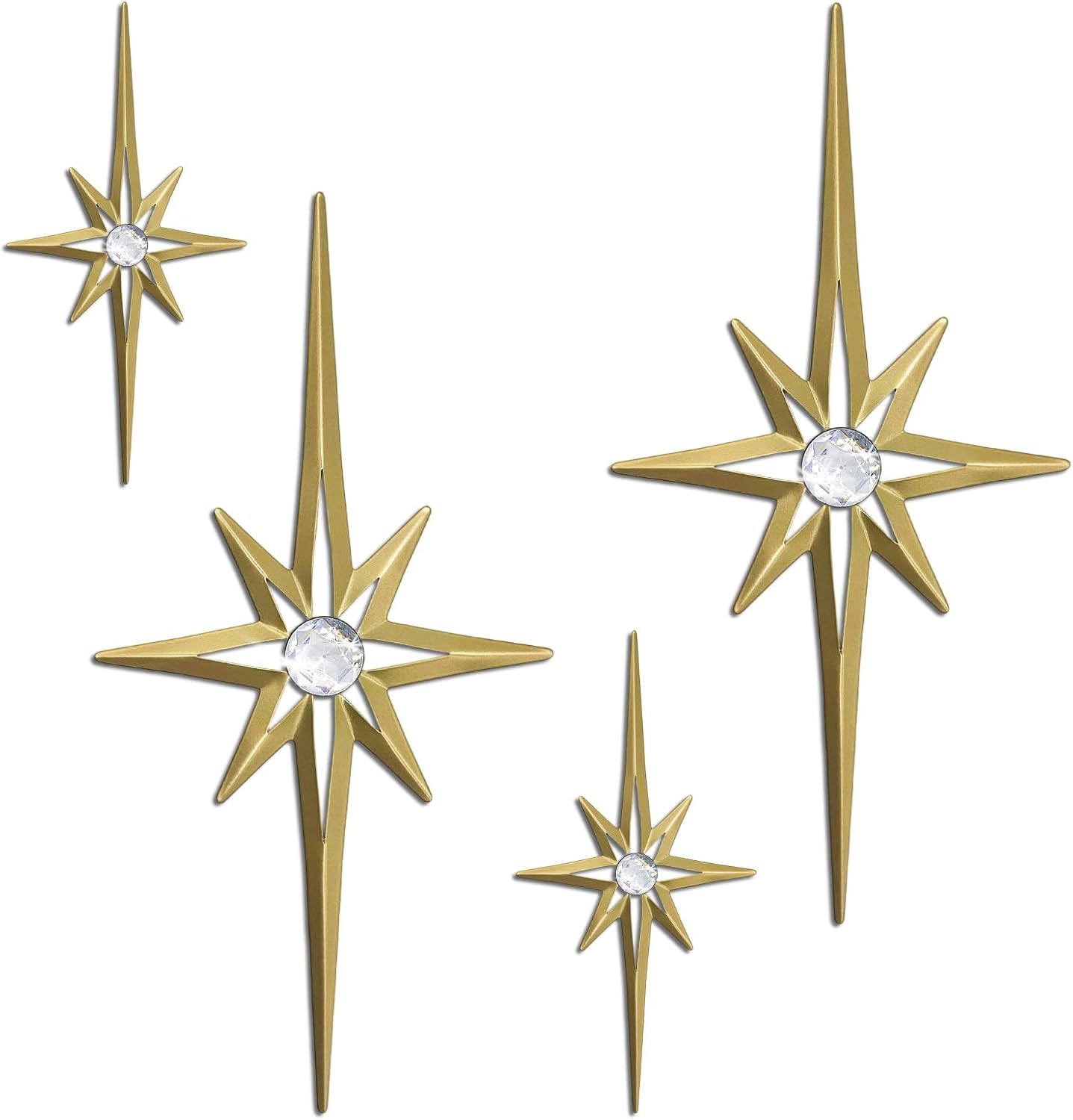 sxnzequnze 4 Pcs Star Wall Art for Home Decor Living Room Bedroom Office Metal