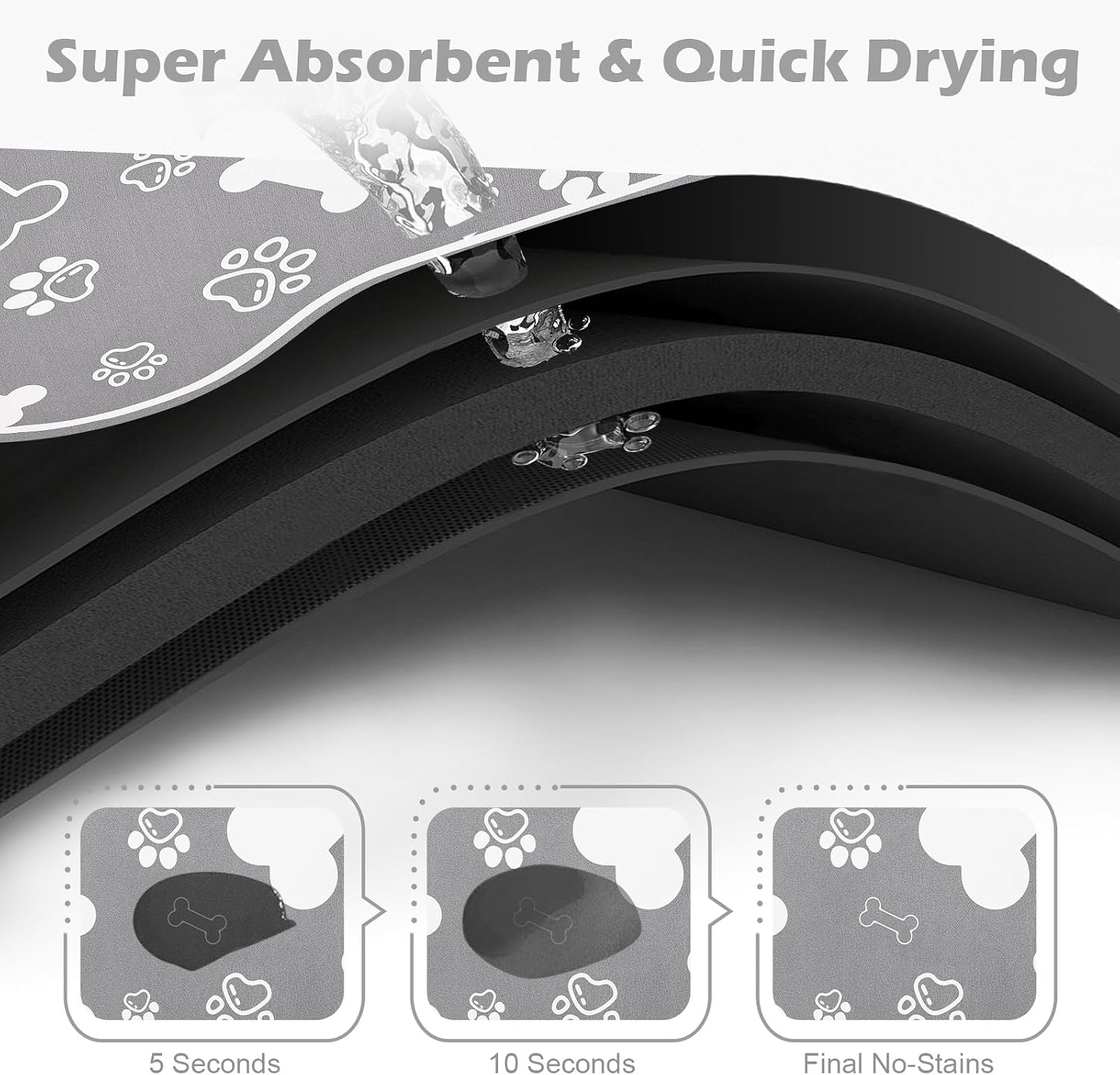 Paw-Print Bone Shaped Pet Feeding Mat - Hình 2