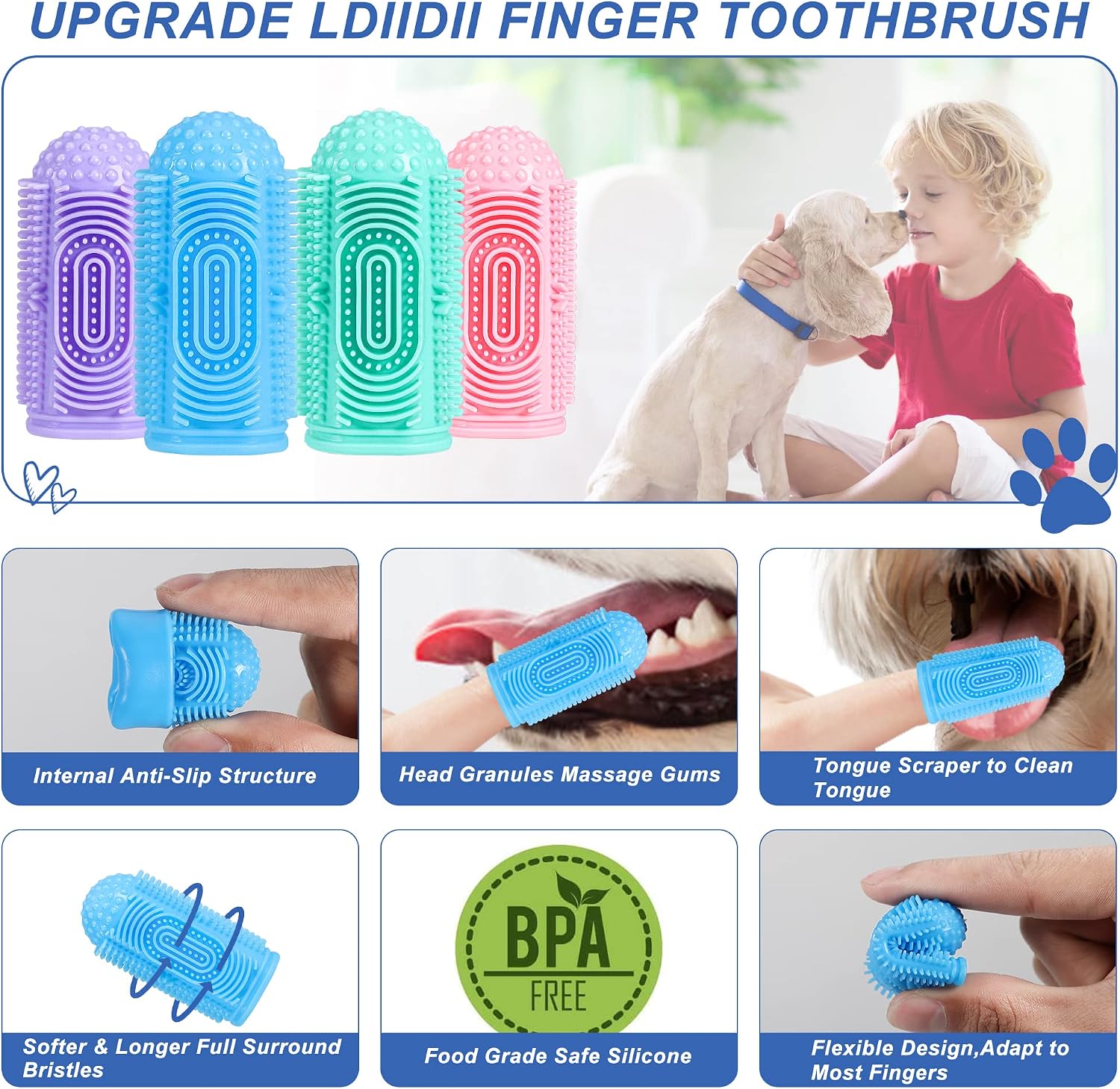LDII Finger Toothbrush 4-Pack - Hình 2