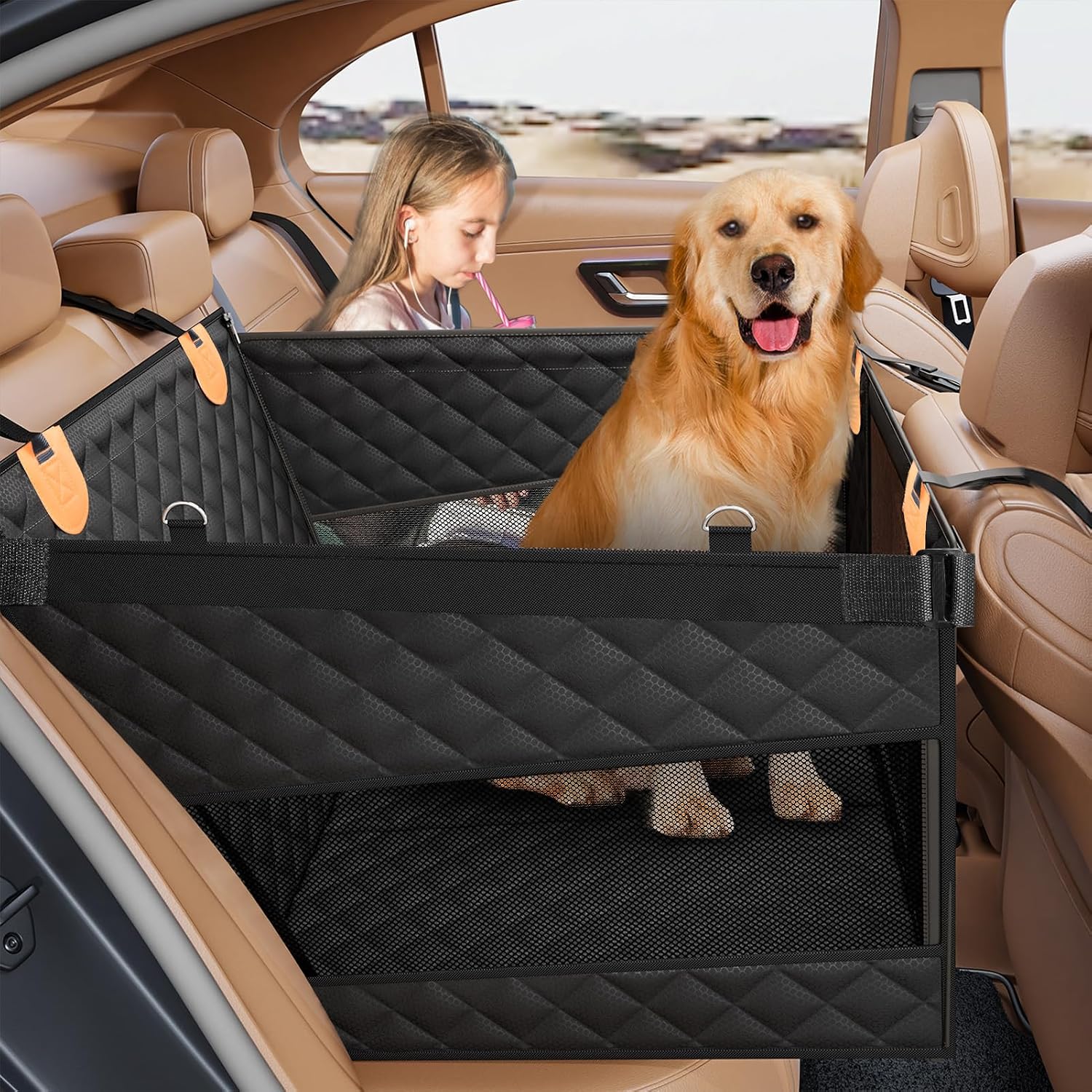 Deluxe Pet Car Seat Booster - Black Quilted Comfort & Safety