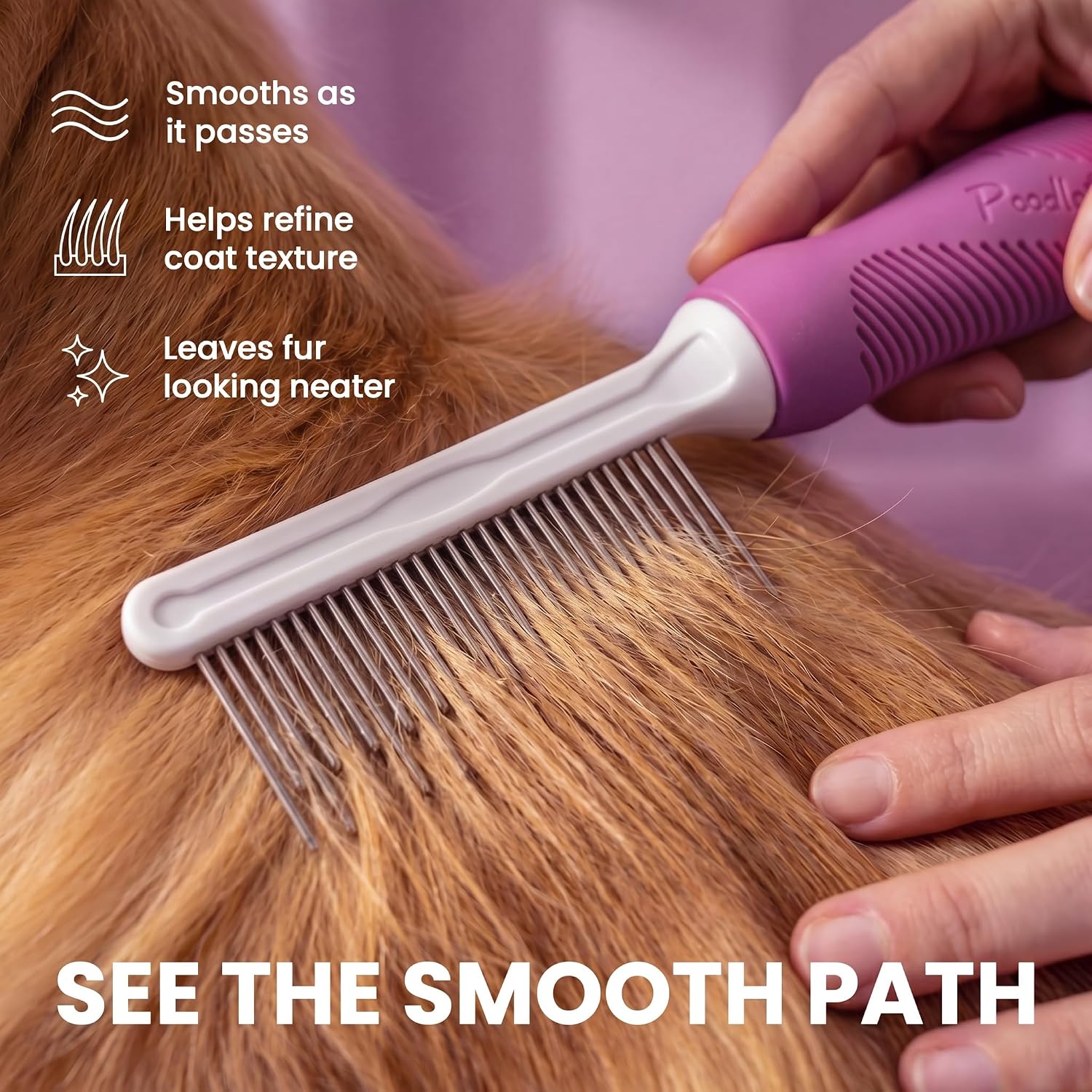 Poodlie Pet Grooming Comb - Hình 2