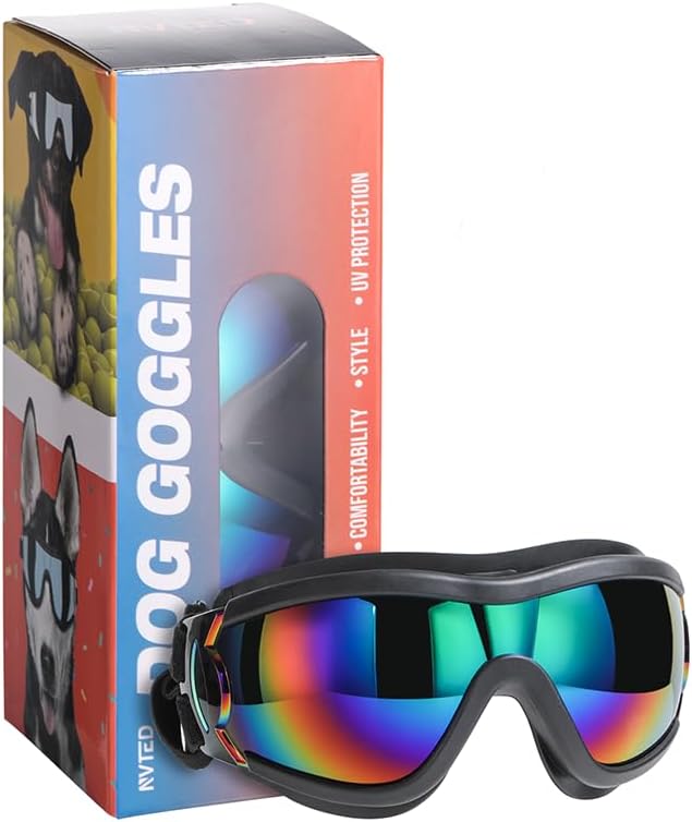 NVTED Pet UV Goggles - Rainbow Lens Eye Protection for Dogs