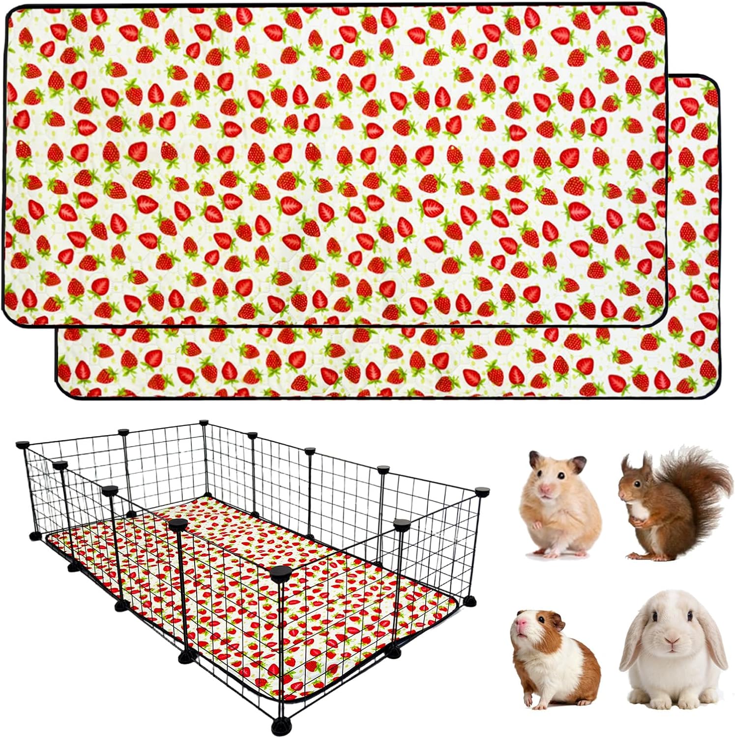 Strawberry Print Reusable Cage Liner