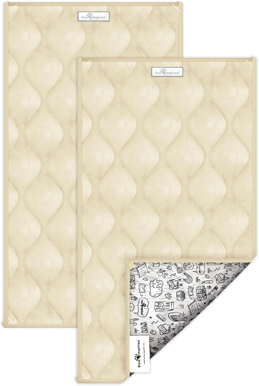 Paw Inspired Cream Quilted Guinea Pig Cage Liner