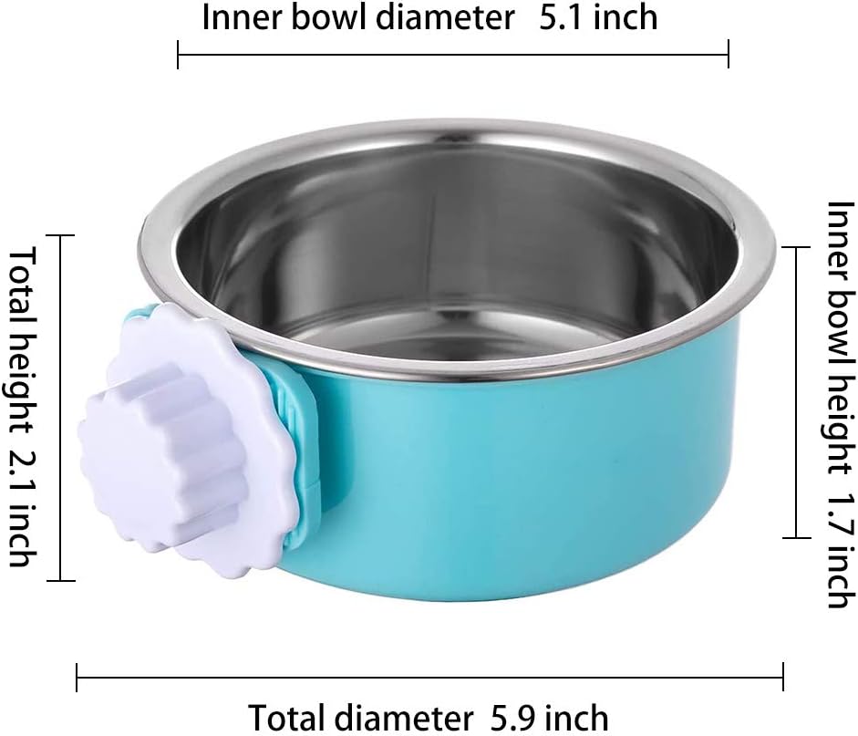 Clip-On Stainless Steel Pet Bowls - Hình 2