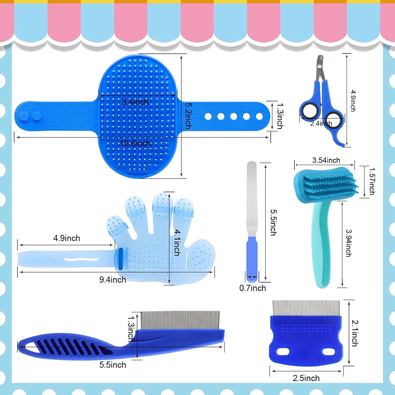 Blue Small Pet Grooming Kit - Hình 2