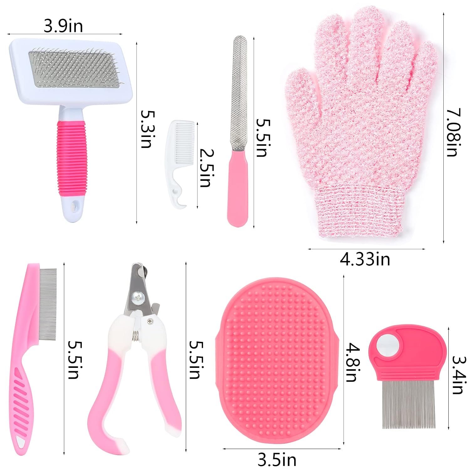 Pink Pet Grooming Kit - Hình 2