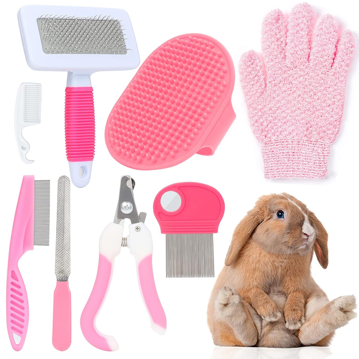 Pink Pet Grooming Kit