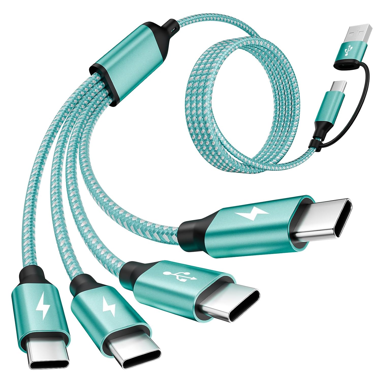 4 in 2 USB A/C to USBC Charging Cord,USB C Splitter Multi Charging Cable