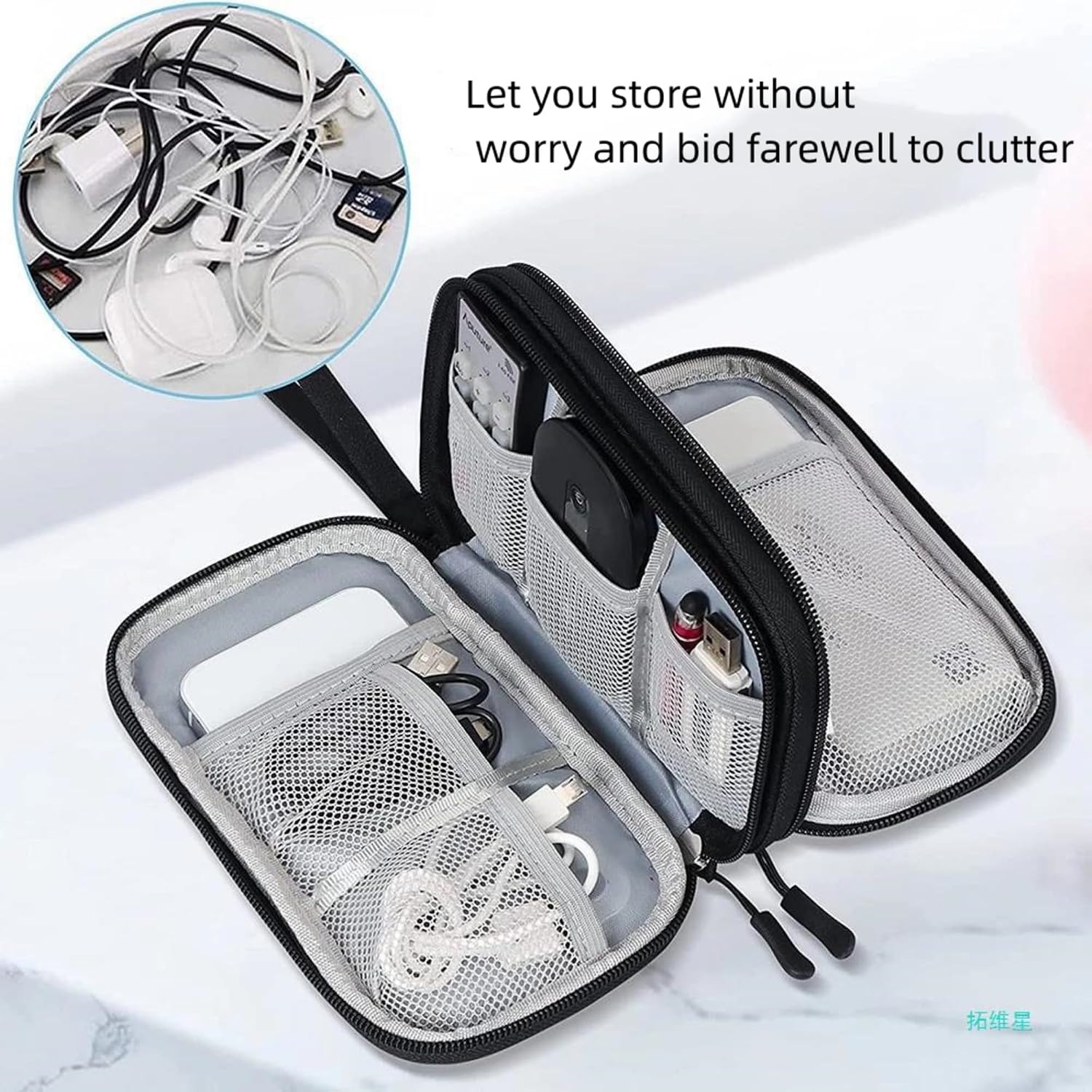 FANBODTA Electronic Organizer Travel Cable Accessories BagPouch Portable Waterproof Storage Bag Electronic Organizer Case