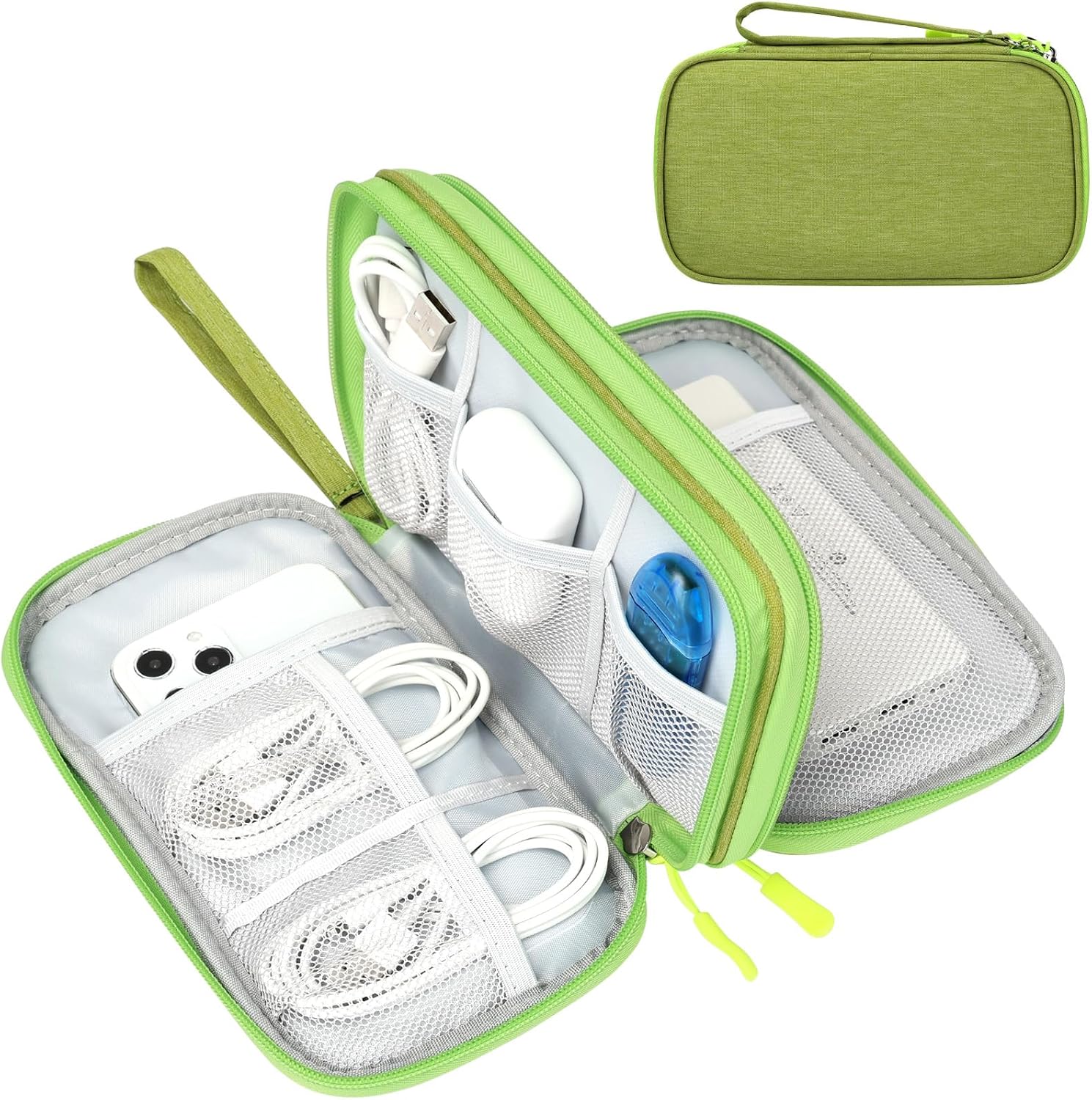 FYY Electronic Organizer, Travel Tech Pouch Bag, Cable Organizer Black | Wrist Strap, Waterproof,