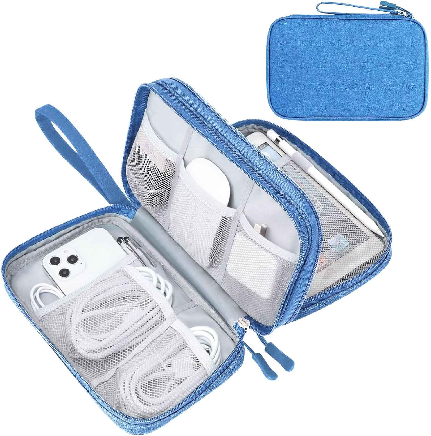 FYY Electronic Organizer, Travel Tech Pouch Bag, Cable Organizer Black | Wrist Strap, Waterproof,