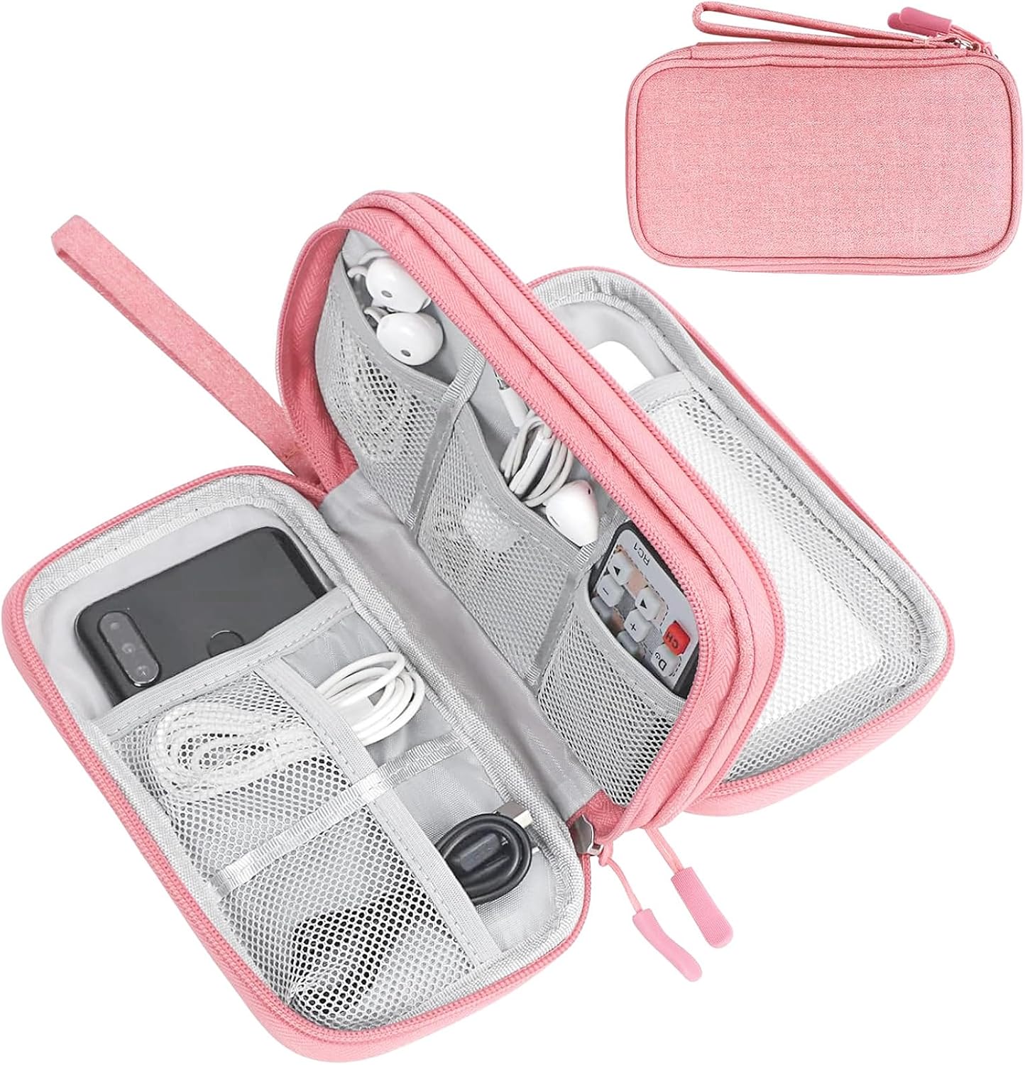 FYY Electronic Organizer, Travel Tech Pouch Bag, Cable Organizer Black | Wrist Strap, Waterproof,