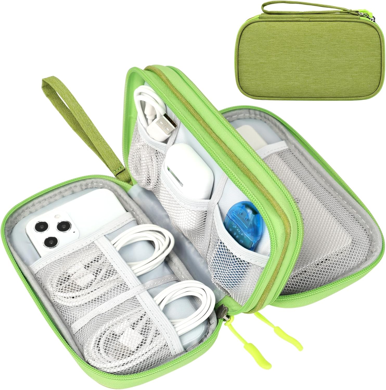 FYY Electronic Organizer, Travel Tech Pouch Bag, Cable Organizer Black | Wrist Strap, Waterproof,