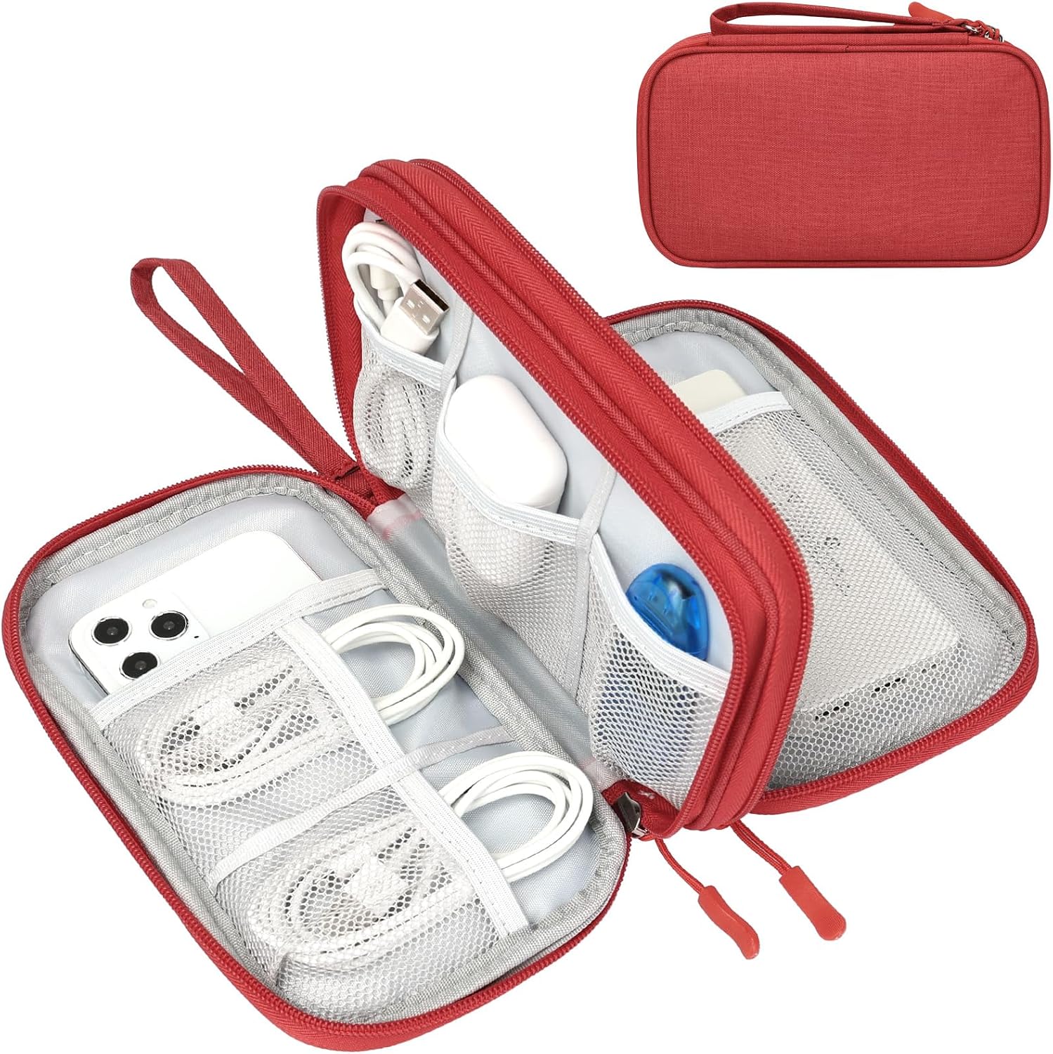 FYY Electronic Organizer, Travel Tech Pouch Bag, Cable Organizer Black | Wrist Strap, Waterproof,