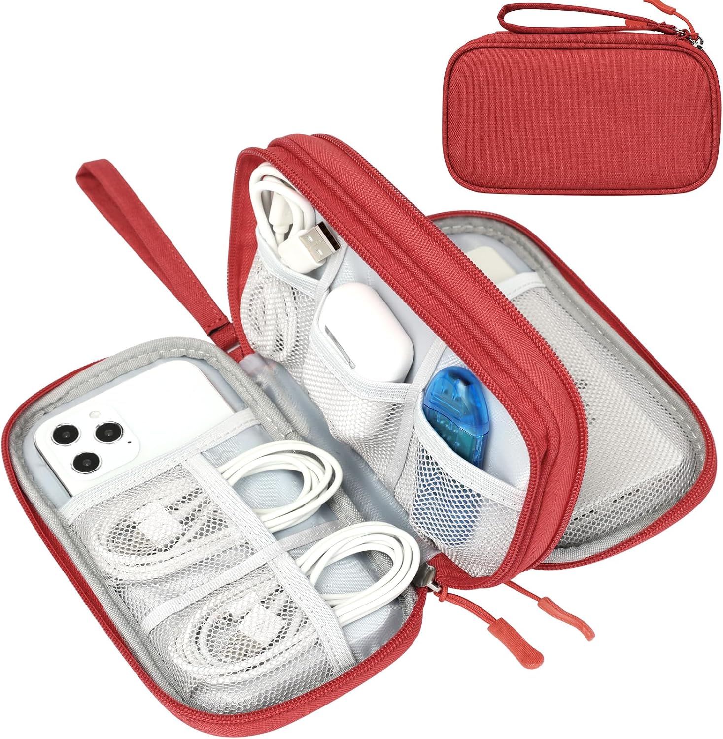 FYY Electronic Organizer, Travel Tech Pouch Bag, Cable Organizer Black | Wrist Strap, Waterproof,