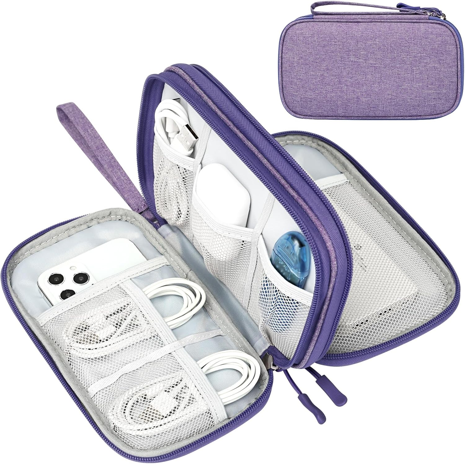 FYY Electronic Organizer, Travel Tech Pouch Bag, Cable Organizer Black | Wrist Strap, Waterproof,