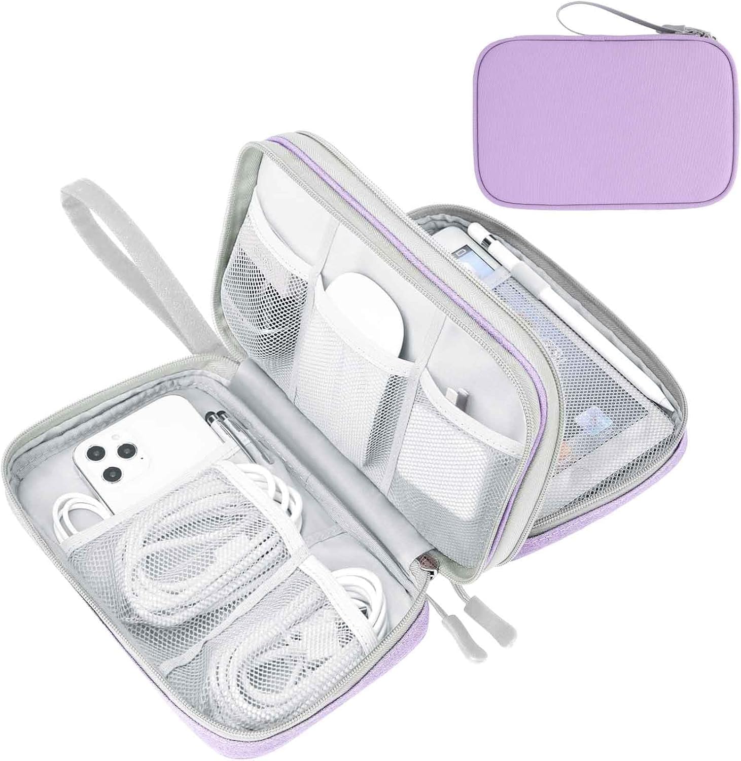 FYY Electronic Organizer, Travel Tech Pouch Bag, Cable Organizer Black | Wrist Strap, Waterproof,