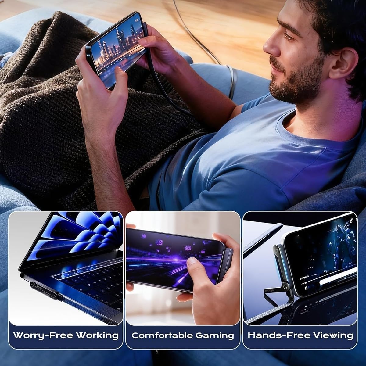 Invisible Holder Charger Cable with Stand, 240w Super Fast Charging 2-in-1 Fast Charging Cord