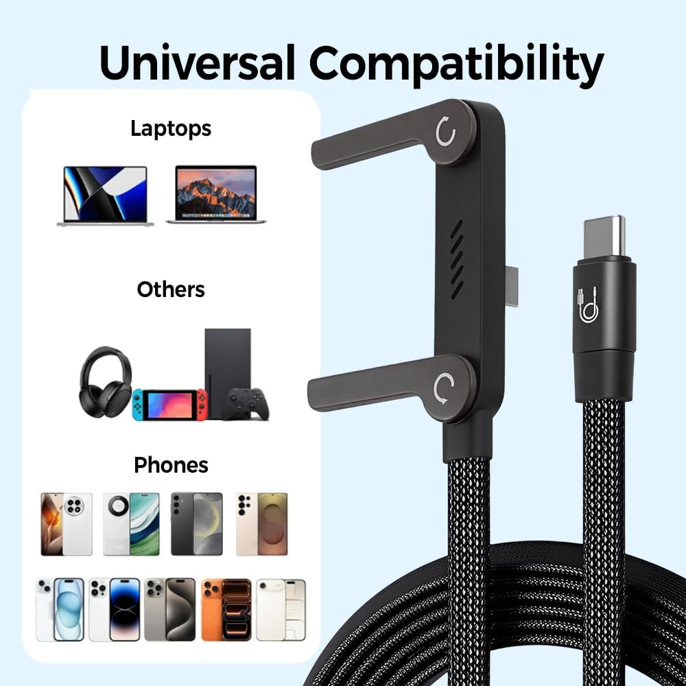 Invisible Holder Charger Cable with Stand, 240w Super Fast Charging 2-in-1 Fast Charging Cord
