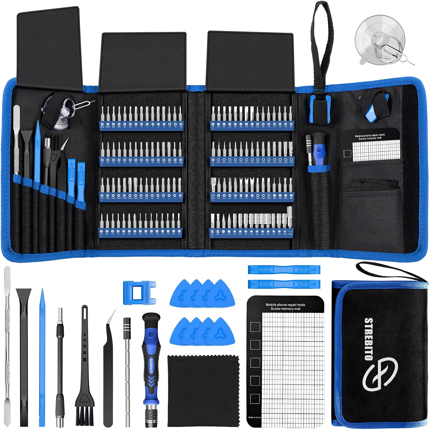 STREBITO Electronics Precision Screwdriver Sets 142-Piece with 120 Bits | Magnetic Repair Tool Kit for iPhone, MacBook, Computer, Laptop, PC, Tablet, PS4, Xbox, Nintendo, Game Console