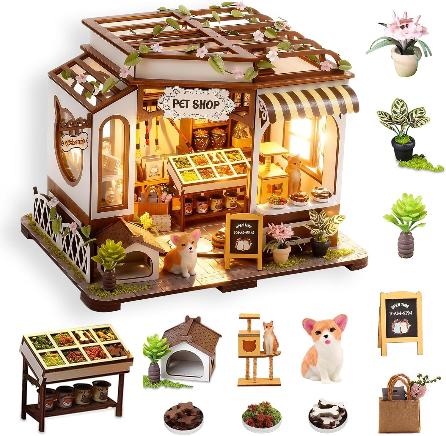 DIY Miniature Pet Shop Book Nook Kit — 3D Wooden Puzzle