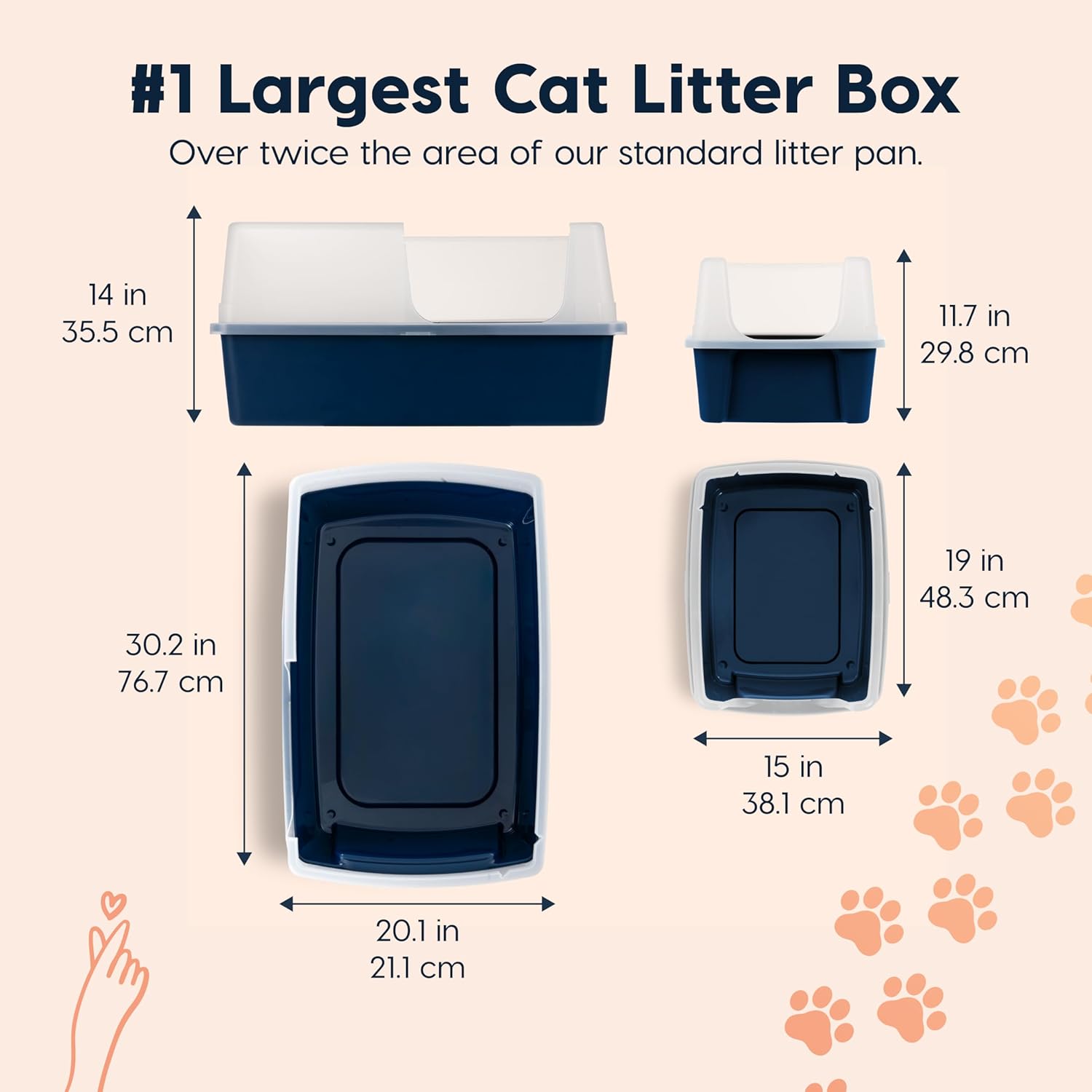 Safari Pets XXL Hooded Cat Litter Box - Hình 2