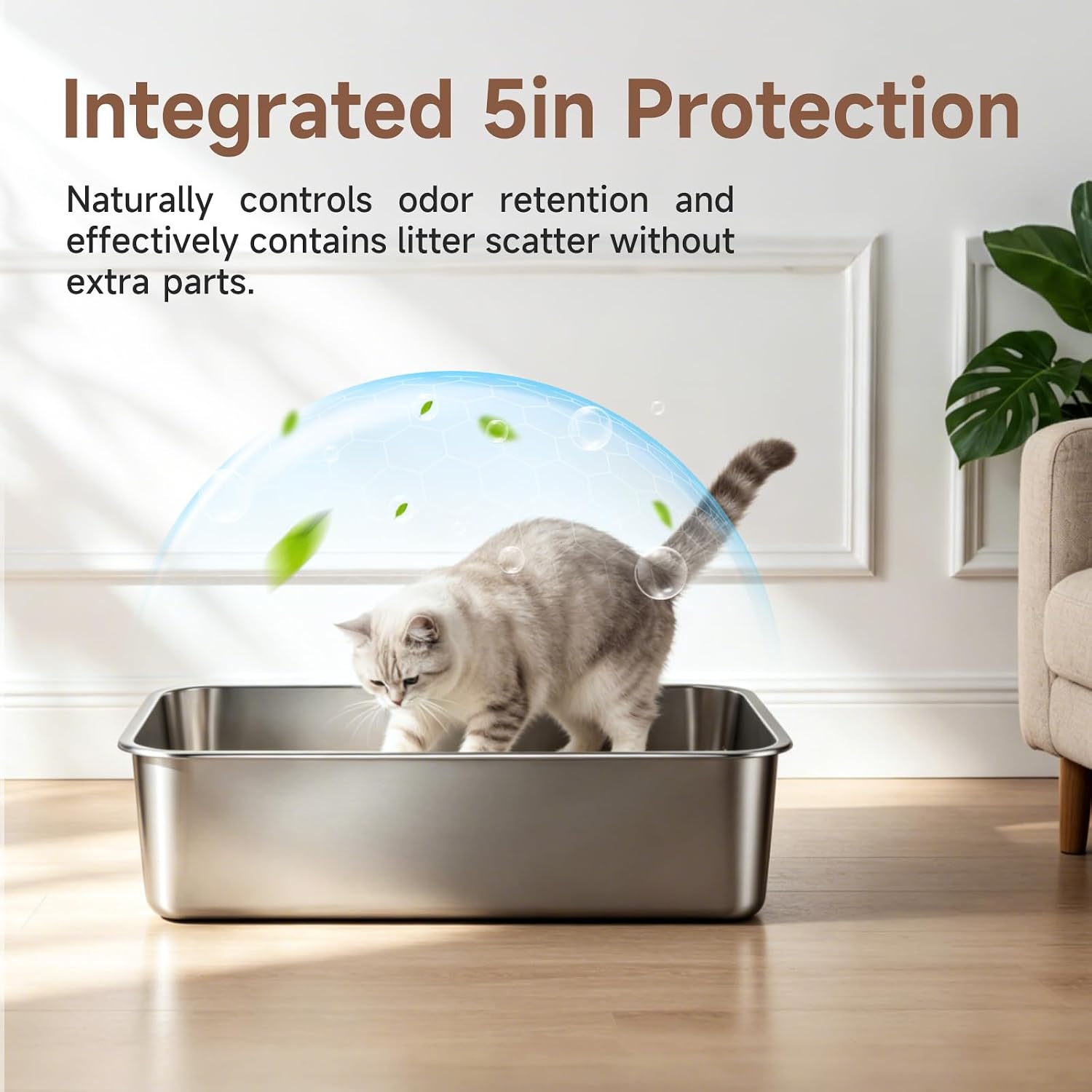 Safari Pets Stainless Steel Open Litter Box - Hình 2