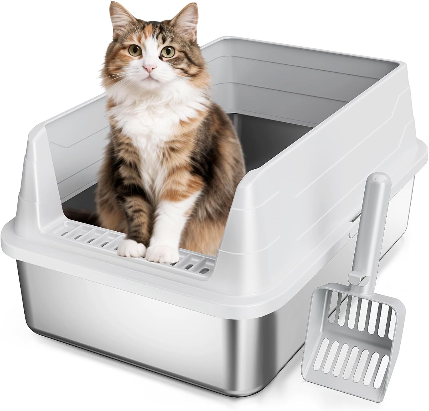Safari Pets Open Top Cat Litter Pan with Anti-Tracking Grate