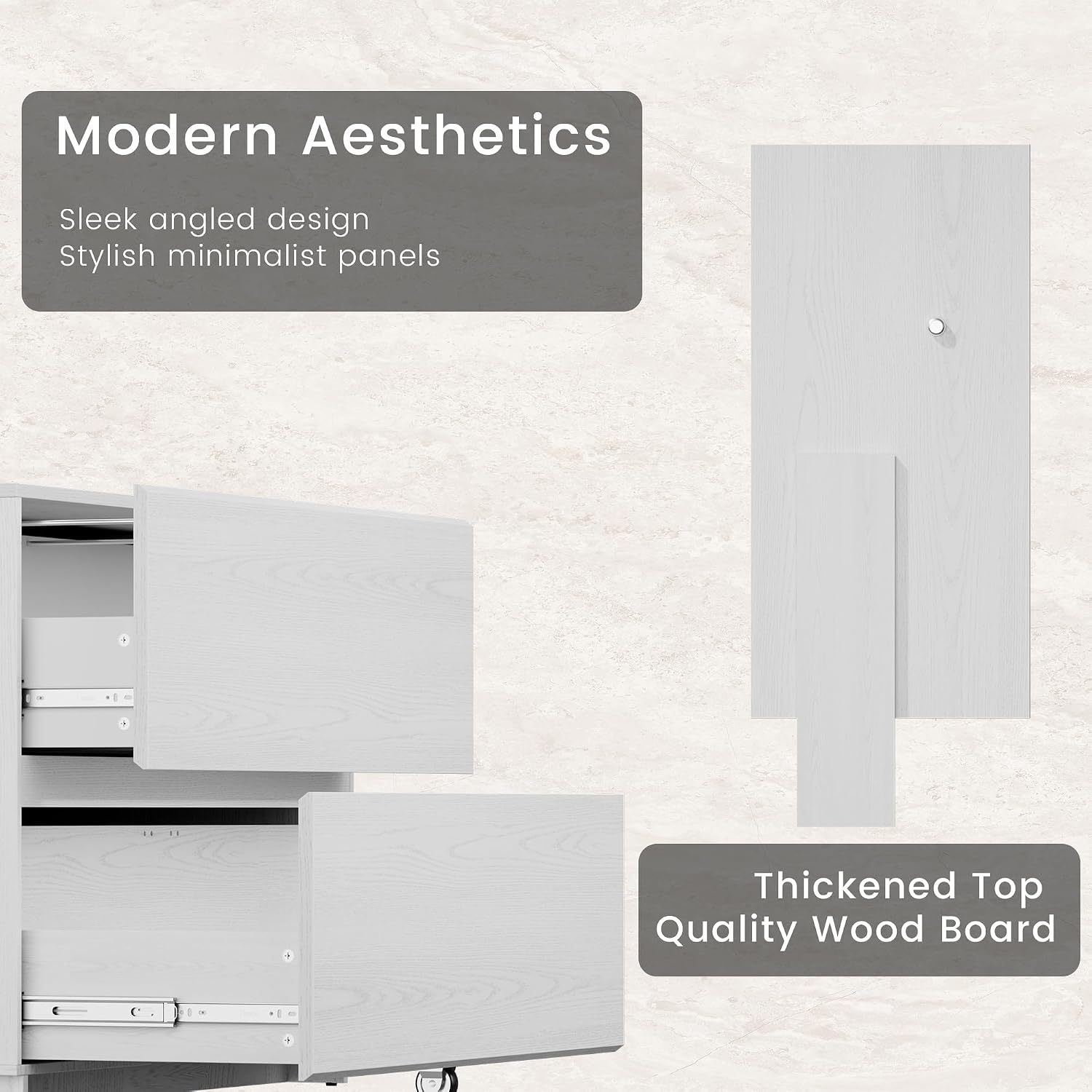 ModernMate 2 Drawer Lateral File Cabinet for Home Office, 31.5W*28.7H - Wood Filing Cabinet with — view 9