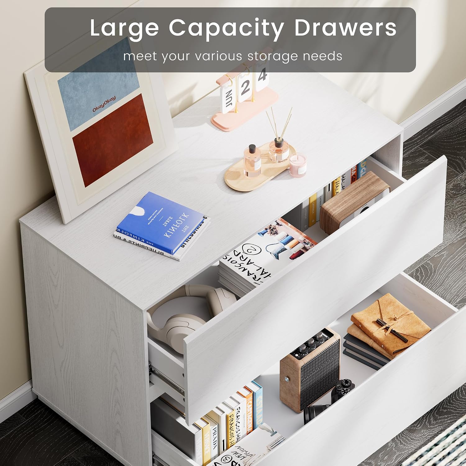 ModernMate 2 Drawer Lateral File Cabinet for Home Office, 31.5W*28.7H - Wood Filing Cabinet with — view 6