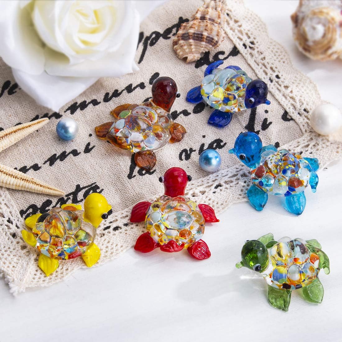 Handblown Glass Sea Turtle Figurines - Hình 2