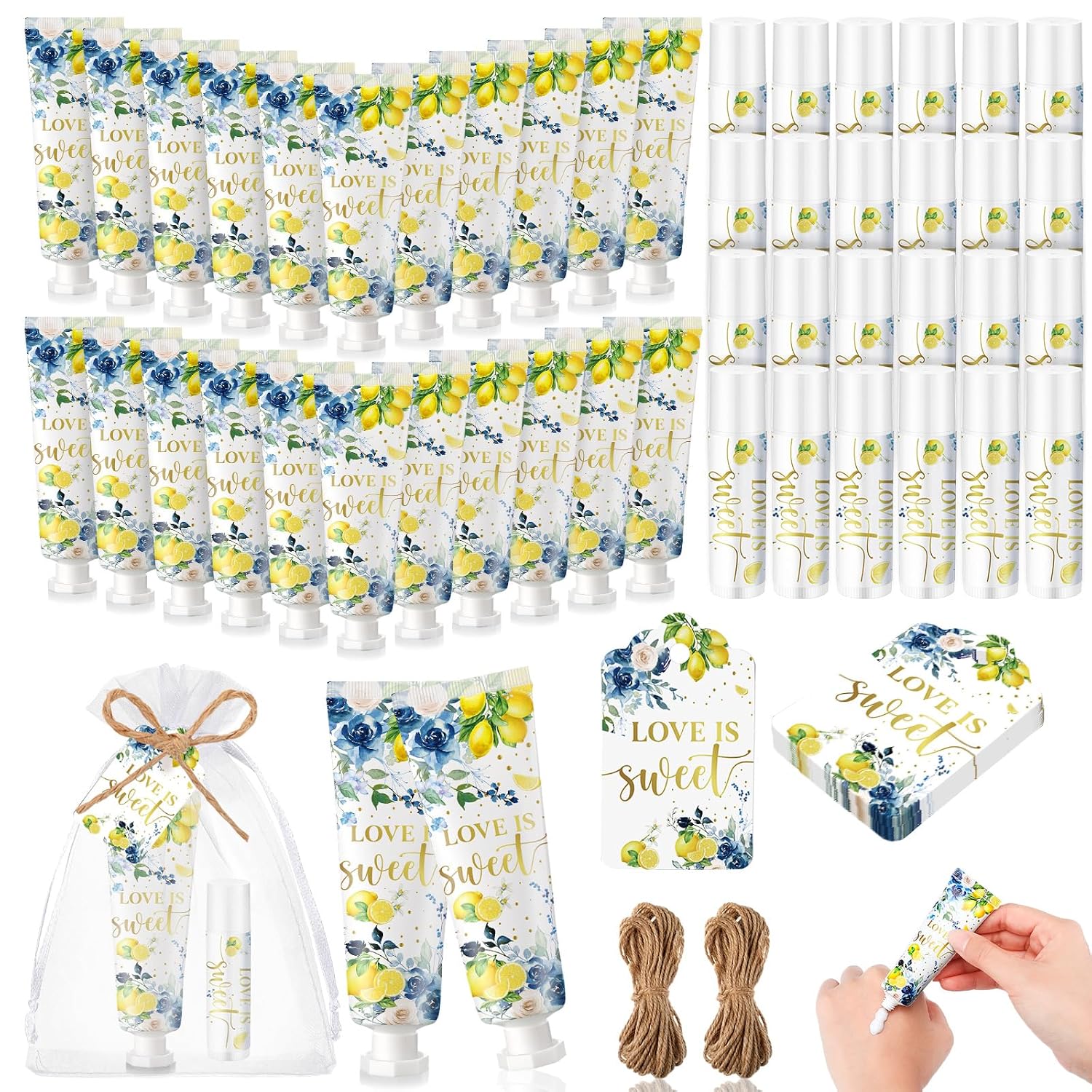 Lemon Mediterranean Hand Cream Lip Balm Favors - Hình 15