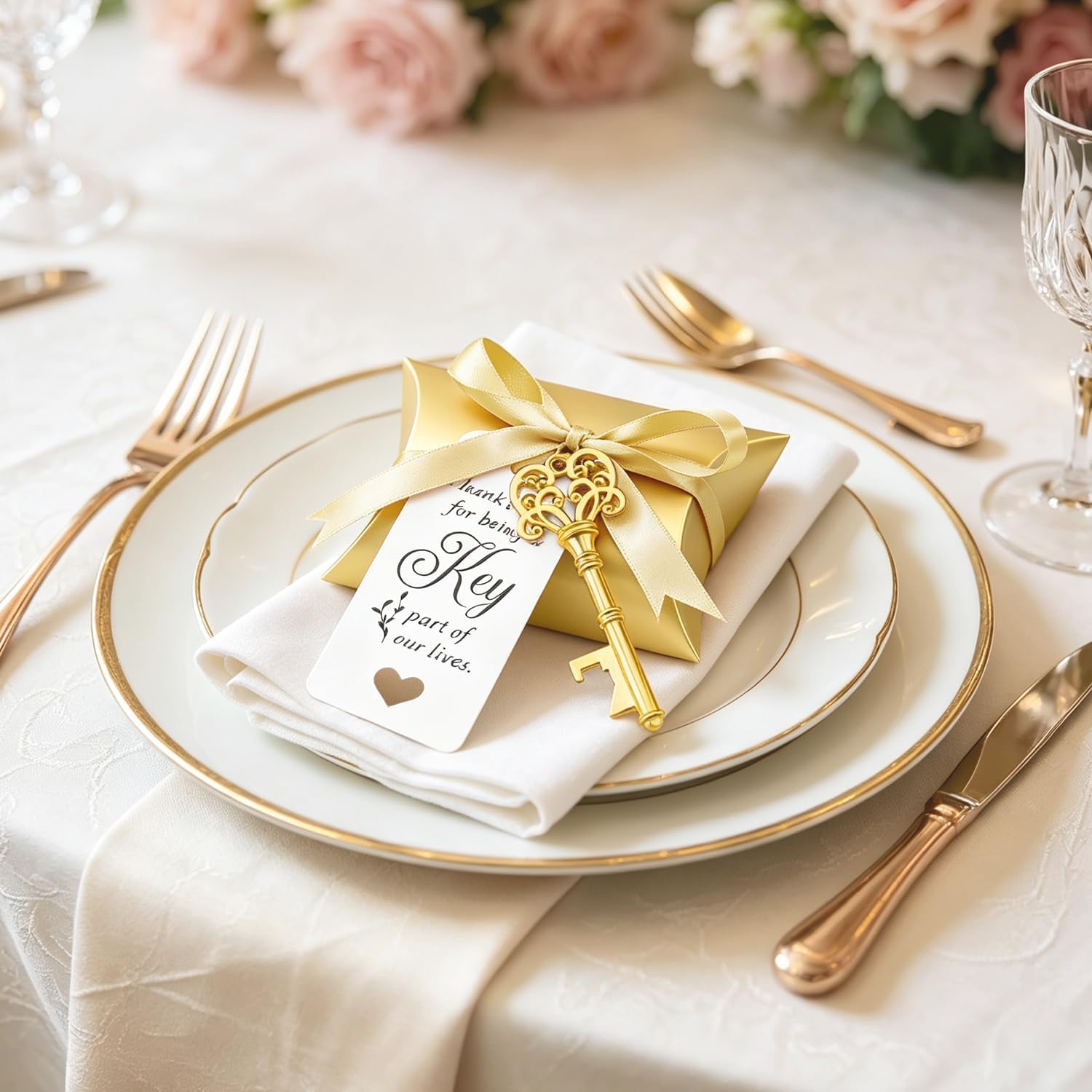 Vintage Gold Key Bottle Opener Favors - Hình 2