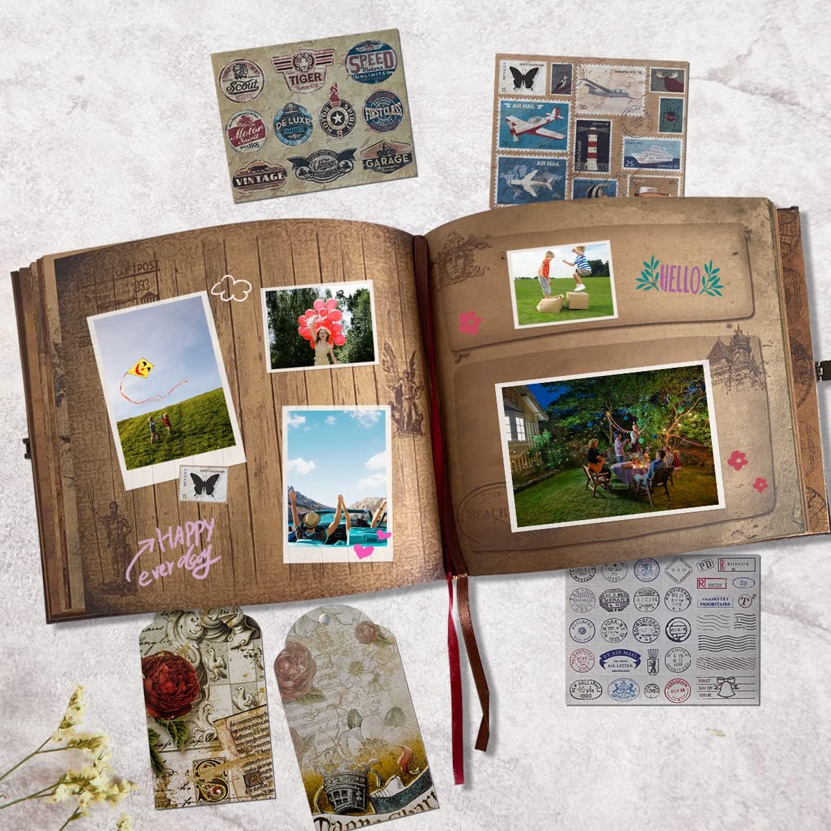 Vintage Travel Scrapbook Kit - Hình 2