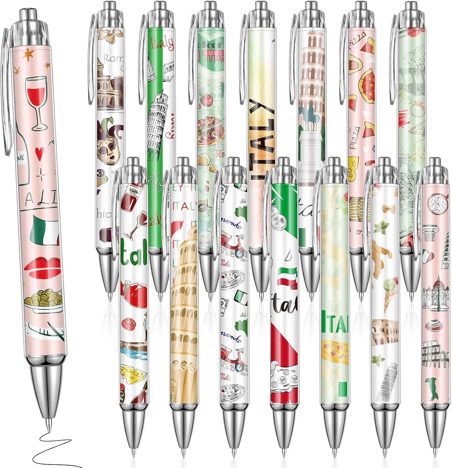 Italian Themed Retractable Ballpoint Pens