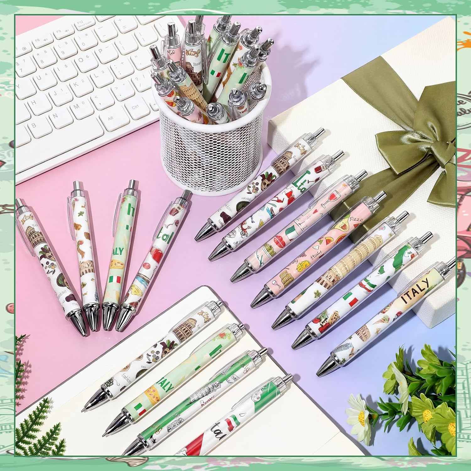 Italian Themed Retractable Ballpoint Pens - Hình 2