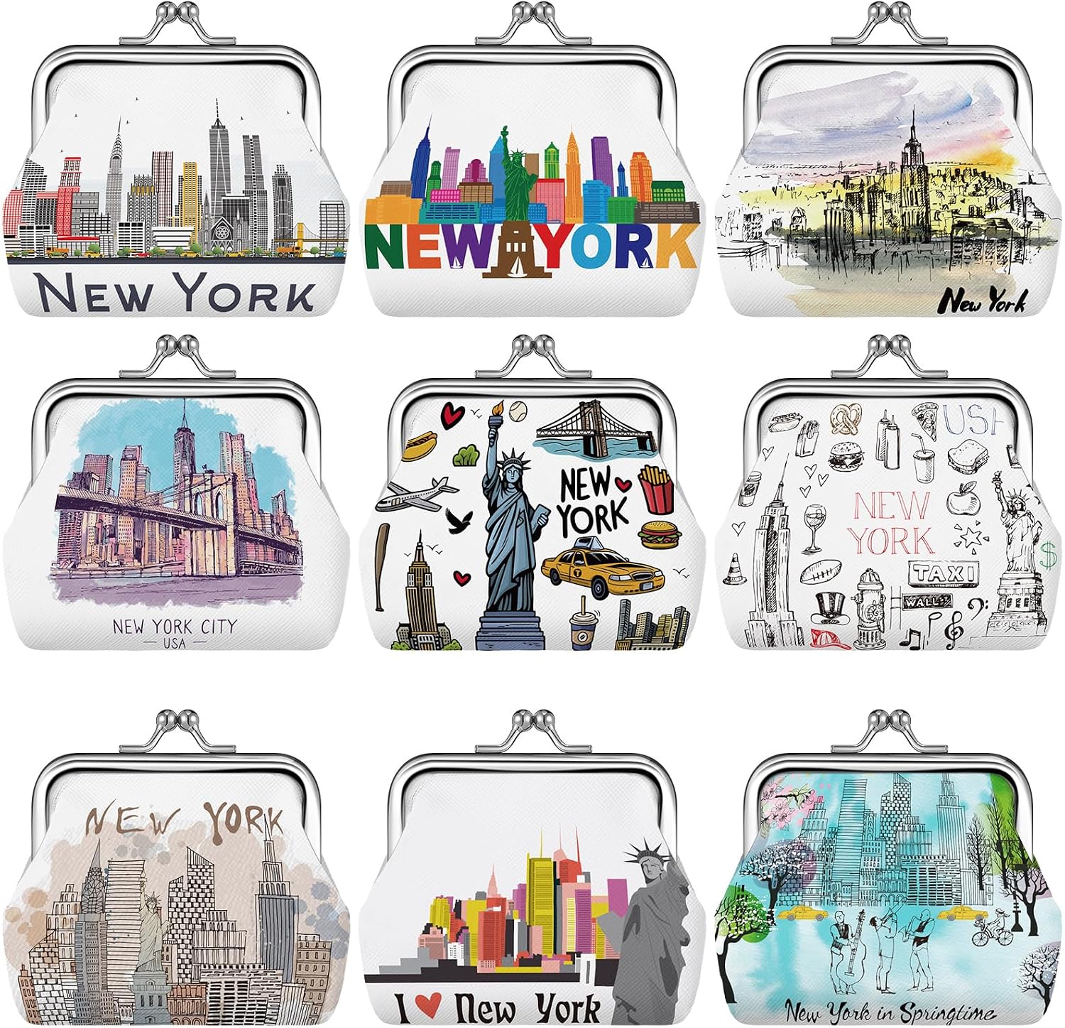 NYC Landmark Kiss-Lock Coin Purses