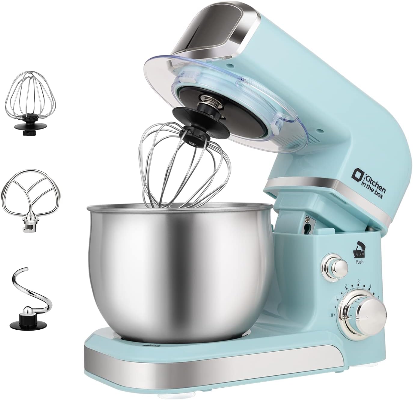 Kitchen in the Box Retro Blue Stand Mixer with Stainless Bowl