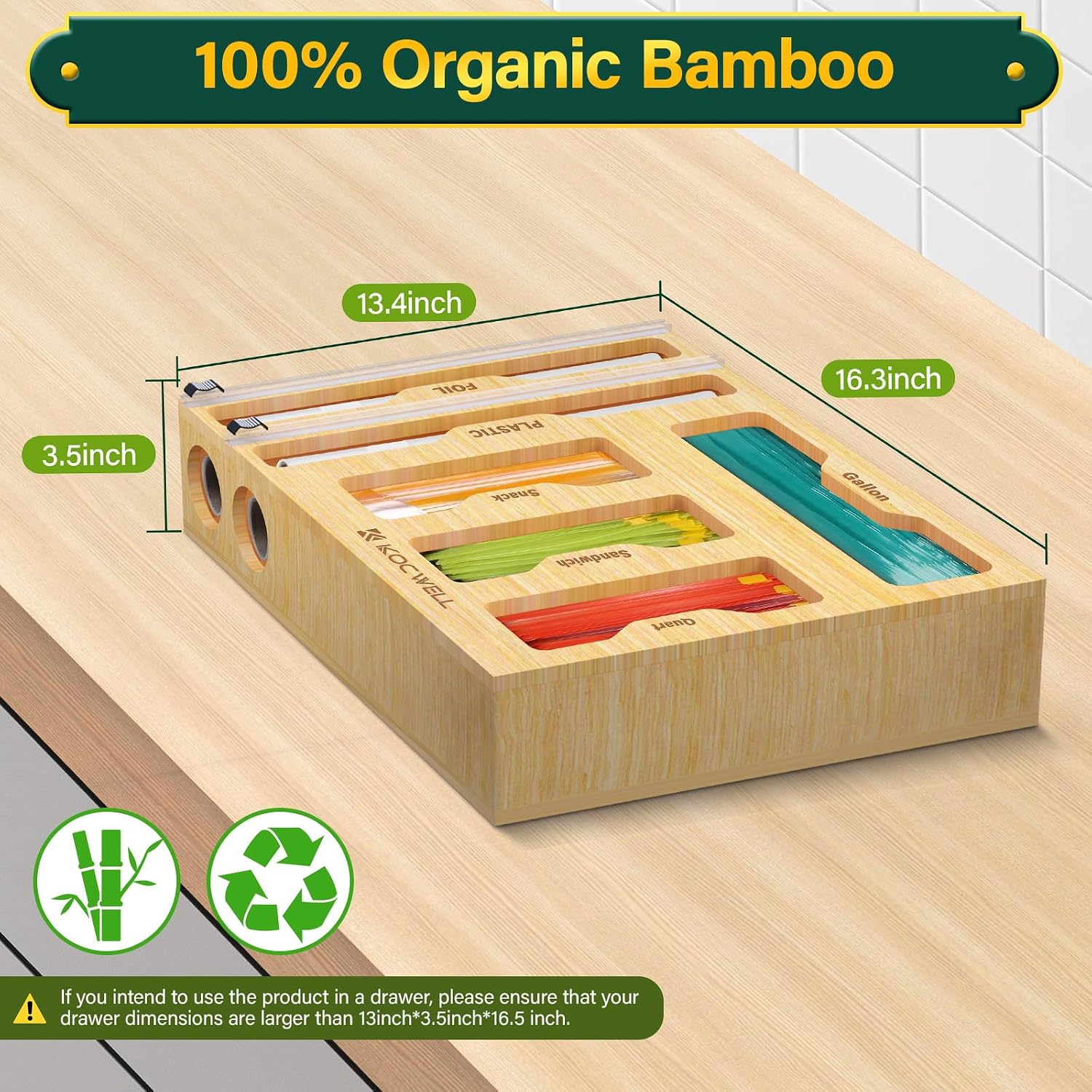 Kocwell Bamboo Food Storage Bag — view 2