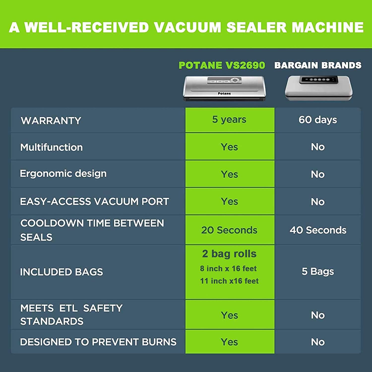 POTANE VS2690 8-in-1 Vacuum Sealer — view 2