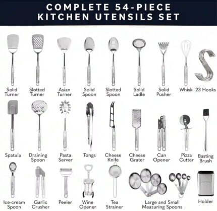 HOME HERO 54-Piece Stainless Steel Kitchen Utensil Set — view 2