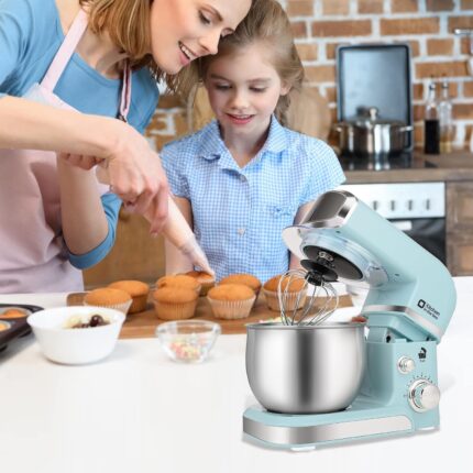 Kitchen in the Box Retro Blue Stand Mixer with Stainless Bowl — view 2