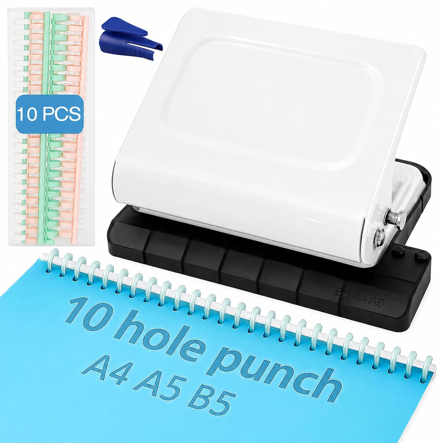 Shark Specialty Tools 10-Hole Puncher with 10 Binding Rings
