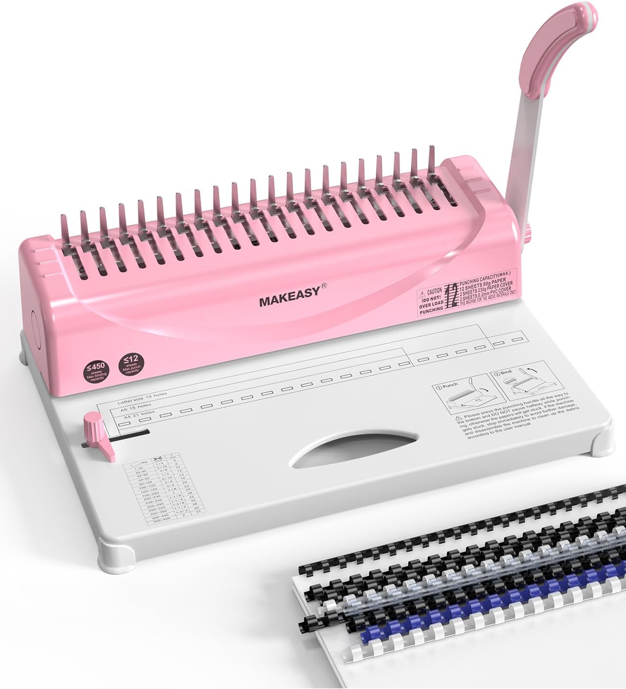 MAKEASY Pink Manual Binding Machine