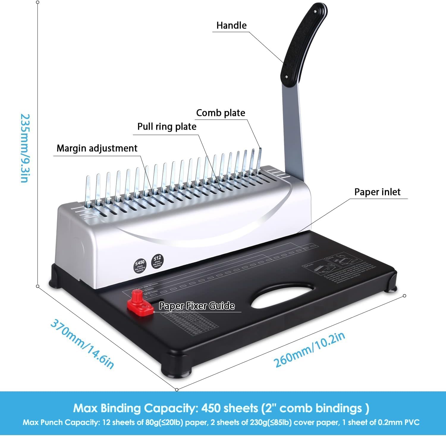 MAKEASY Grey Manual Comb Binding Machine - Hình 2