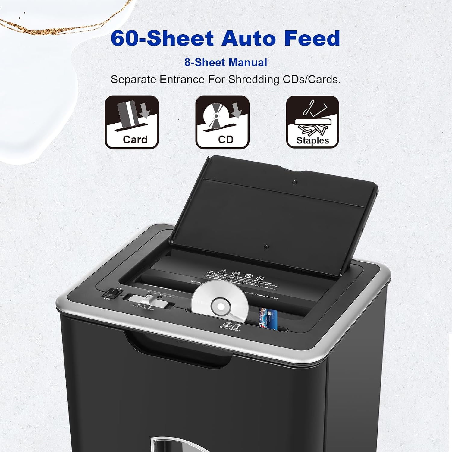 SecureAuto 60-Sheet P-4 Cross-Cut Shredder - Hình 2