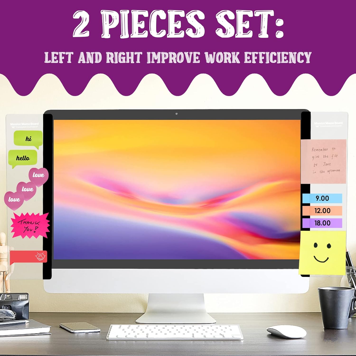 Transparent Acrylic Monitor Sticky Note Holder - Hình 2